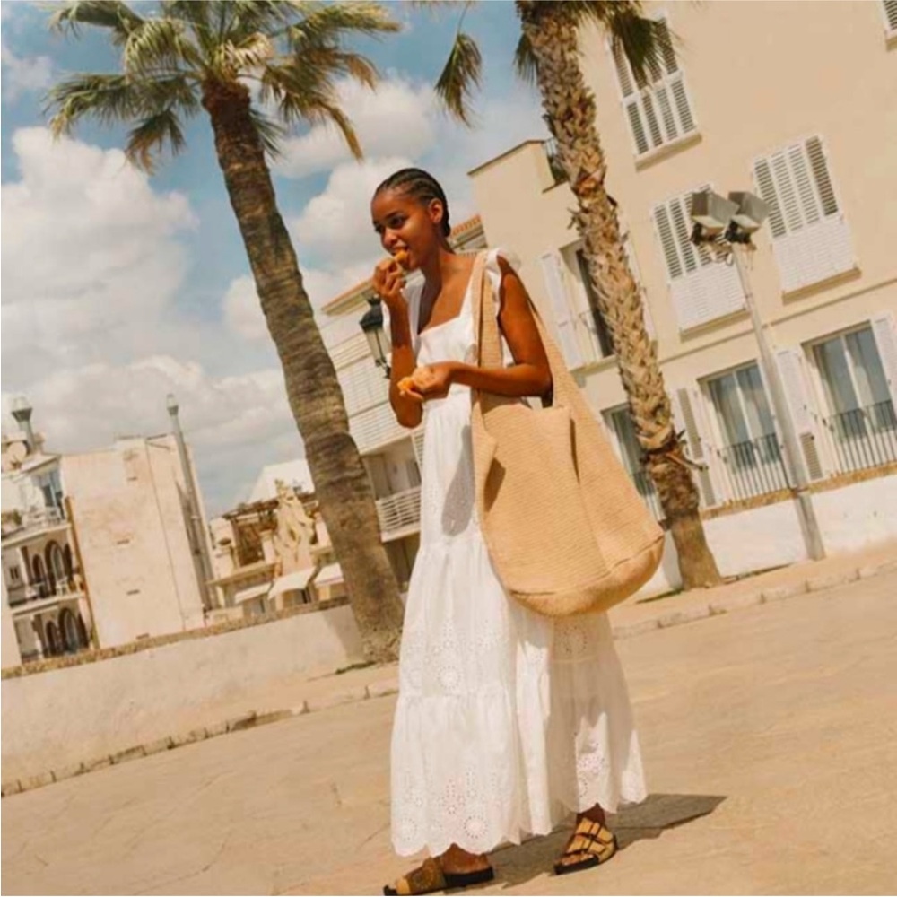 Mango White Sleeveless Dress